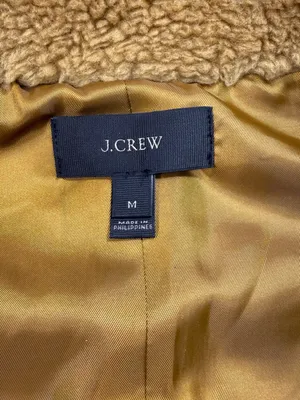 J. Crew Camel Teddy Fleece With Gold Zip Vest Size Medium thumbnail 6