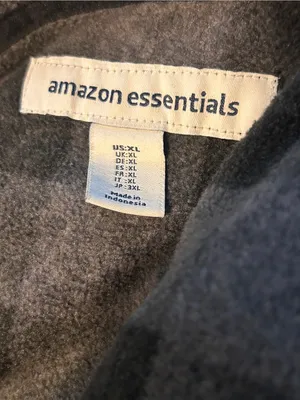 Amazon Essentials Women Full Zip Fleece Jacket Charcoal Gray Buffalo Plaid XL thumbnail 3