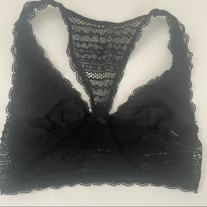Victoria's Secret VS Black Lace Floral Bralette T Back Razorback Small thumbnail 1