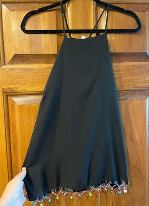 Boutique Fringe Detail Tank Black Size M thumbnail 1