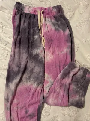 Urban Outfitters Lilac/Pink/Gray Jogger Sweatpants with Subtle Tie-Dye thumbnail 1