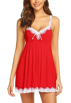Dolls Kill Avid love ❤️ red white lace trim babydoll nighty mini slip dress S thumbnail 1