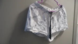 Victoria's Secret sweet dreams all over pajamas shorts in white and black size small. thumbnail 4