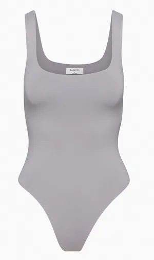 Babaton Aritzia Contour Tank Bodysuit Square Neck Rocky Grey Small thumbnail 1