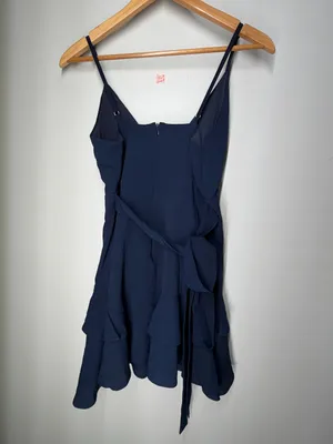 NEW Showpo Feels Like Love Dress Navy Ruffle Mini‎ Cocktail Wedding Guest Party thumbnail 6
