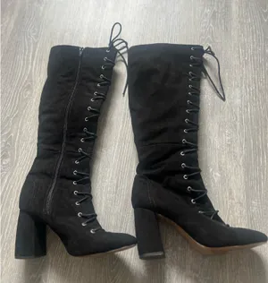 BCBGeneration Addison Lace-Up Heeled Knee-High Boots  thumbnail 1