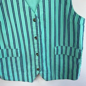 Damson Madder Anthro Green Striped Coco Waistcoat Vest 14 Women thumbnail 4