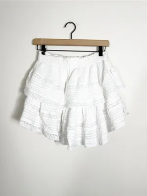 Aerie Rock N’ Ruffle White Tiered Mini Skirt Small thumbnail 4