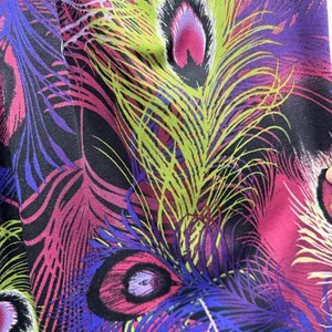 Peacock Feather Shift Dress with Embellished Neckline Sleeveless Size Medium thumbnail 5
