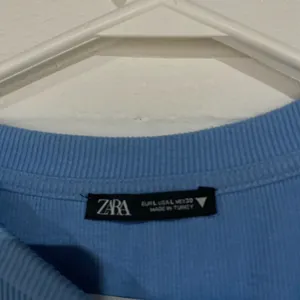 Zara Sky Blue Ruched Long Sleeve Top large thumbnail 4
