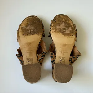 Free People Rosie Ruffle Block Heels in Leopard Print thumbnail 7