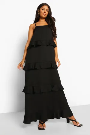 NWT RUFFLE MAXI in Black  thumbnail 1