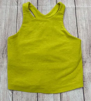 Beyond Yoga Womens XS Chartreuse Green Heathered Racerback Crop Tank Shelf Bra thumbnail 1