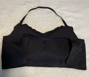 Bralette Large Minimalist Seamless Solid Black Wireless Breathable Stretch Bra thumbnail 1