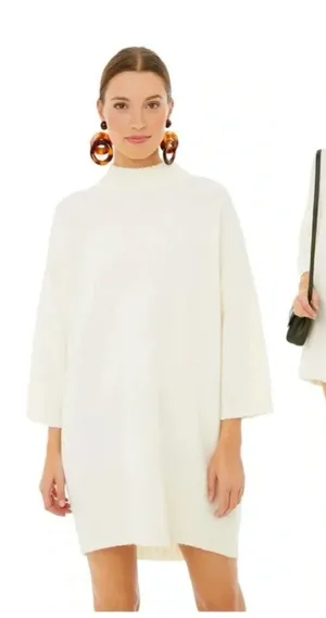 NWOT Tuckernuck Maxine Mock Neck Sweater Dress – Ivory – XL thumbnail 1
