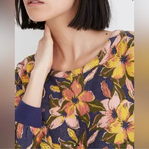 Miles By Madewell Island Magnolias Jacquard Sweatshirt M thumbnail 3
