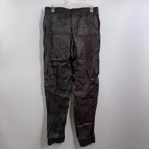Anthropologie Shimmer Cargo Jogger Pants Womens Small Green Metallic Utility thumbnail 5