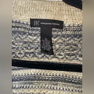 INC International Concepts Womens size XL Open Knit Sweater Cardigan Fair Isle thumbnail 4
