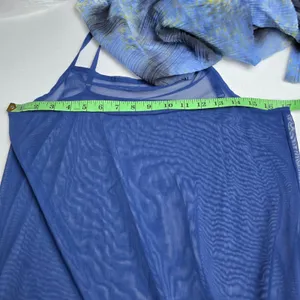 & Other Stories NWT Blue Tie Dye Pleated Mesh Midi Dress Stockholm Atelier‎ M thumbnail 9