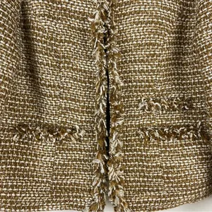 CAbi Tan Metallic Phoebe Tweed Boucle Frayed Edge Blazer Jacket Size Medium thumbnail 9