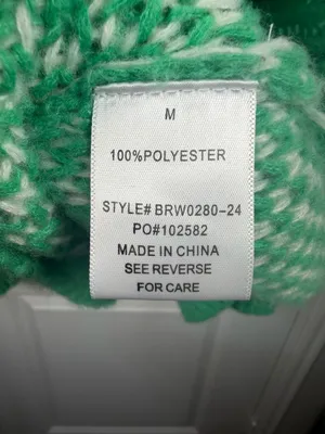 Grey Bandit Green and White Floral Pattern Crew Neck Sweater thumbnail 5