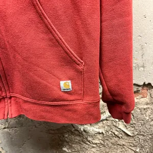 Carhartt Women's Muted Red Embroidered Logo Full Zip Hoodie Jacket Small S thumbnail 5
