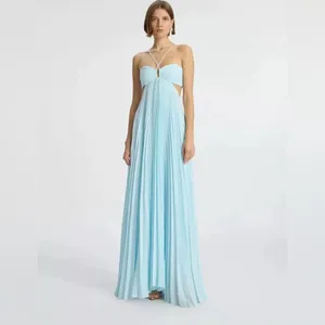 ALC Frank Moira Satin Pleated Maxi Dress 2 thumbnail 4