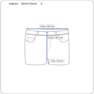Express Womens Denim Shorts Size 0 Midi High Rise‎ Cuffed Summer Beachy Vacation thumbnail 9