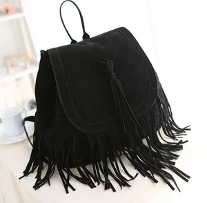 Black Leather Fringe Purse thumbnail 1