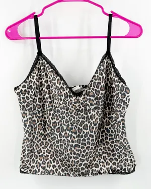 Vintage Tank Women's Large Velvet Animal LipService Sexy Schoolgirl Y2K Babydoll thumbnail 1