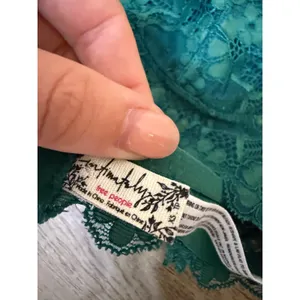 Free People Intimately Adella Bralette Teal Green Lace Halter Boho Bra XS thumbnail 2