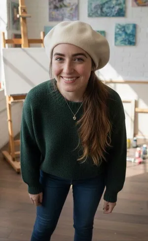 Vintage Off-White Wool Beret Hat | Classic French Style Cream Felted Winter Cap thumbnail 1