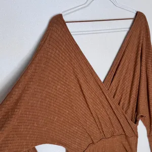 Free People East Coast Wrap Top Moroccan Spice Ribbed Knit Tie Waist NWT L thumbnail 4