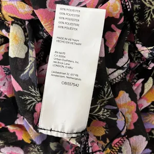Free People Maybel Sz L Black Floral Cottagecore Fairy Blouse Top‎ Ruffles Flowy thumbnail 10