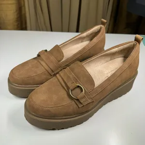 Naturalizer Soul Joyla Platform Loafers Tan Faux Suede Slip On Shoes 7M thumbnail 4