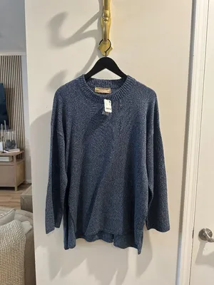 FREE PEOPLE Button Up Sweater Set in Blue Sea Combo Size Small NWT thumbnail 3