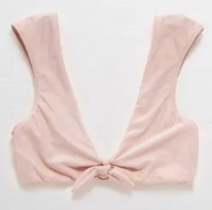 Aerie Pink Pink Gold Crop Top Bralette Top Size XL thumbnail 1