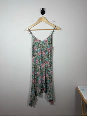 Ariat Camo Floral Asymmetrical Handkerchief Hem Tank Dress Rayon Small thumbnail 12