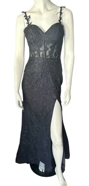 Promworld Mermaid Prom Dress Black Size 4 NWOT thumbnail 1
