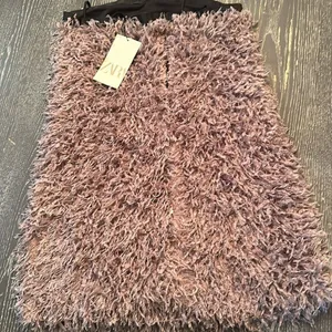NWT ZARA purple faux feathers mini dress XS thumbnail 10