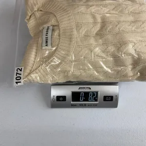 Aiwee‎ Fashion cream cable knit soft Crewcut acrylic relaxed stretch sweater M thumbnail 6