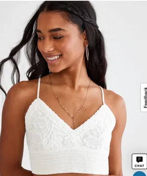 Aeropostale Lace Tie-Back Cropped Cami White   thumbnail 3