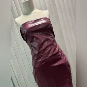 AMTIOUS burgundy leather strap dress 🌷 thumbnail 8