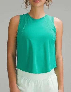 Lululemon Sculpt Mesh Panel Cropped Tank Top w/ Reflective Maldives Green 0 thumbnail 1