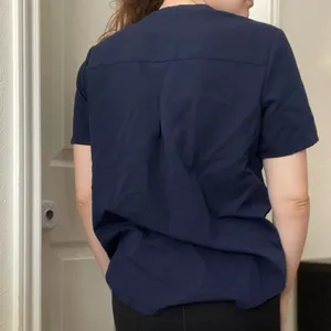 Figs‎ Masaya Scrub Zip Up Short Sleeve Shirt Jacket Sz XS in navy thumbnail 3