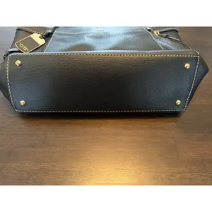 Lauren Ralph Lauren LRL Black Leather Sheldon Tote Handbag Shoulder Bag Purse thumbnail 9