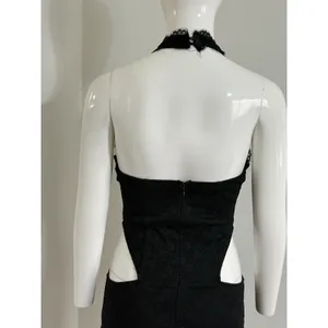 Windsor Gothic Lace Halter Mini Dress Women’s Black Cutout Whimsigoth Size M thumbnail 8