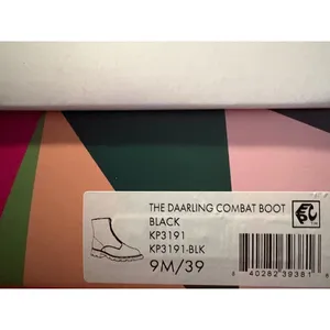 Katy Perry Daarling Black Zip Up Combat Boots 9 Embossed Patent Leather NIB‎ thumbnail 8