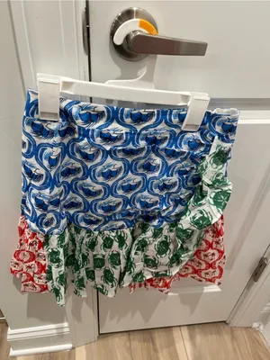 NWT Farm Rio Stamp Mix Ruffle Mini Skirt S thumbnail 5
