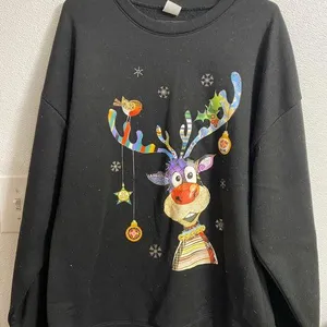 Xmas ugly sweatshirt reindeer and ornaments XXL thumbnail 1
